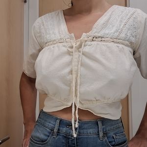 Romantic Victorian style handmade crop top size S